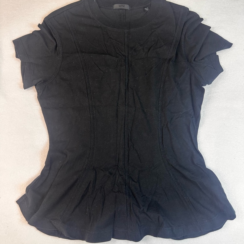 ATM Anthony Thomas Melillo Women's Elegant Black Blouse Top Womens Size XS